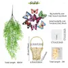 Decorative Flowers 80cm 1Set Artificial Vine Plants Wall Hanging Garland Basket Butterfly Fake For Home Garden Store Decoration