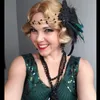 Akcesoria do włosów do włosów 1920. XX wieku pałąk z piórami Fiather Great Gatsby Heakddress Vintage Pióro Elastyczna opaska na drutach cieplejsze opakowanie 230309