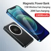Wireless Magnetic Power Bank 10000mAh PD 20W Tvåvägs snabb laddning av extern batteri bärbar fickladdare för iPhone 12 13