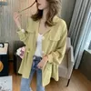 Bloups feminina camisas Bella Women Women Solid-decote em V Lady Casual Turn Down Collar Lace Up Shirts Long Female Lantern Blouse Blouse 230309