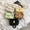 Grüne Vintage kleine PU -Lederklappen -Taschen für Frauen 2024 Frühling neu in Hit Trend weibliche Crossbody -Tasche Lady Handtaschen und Geldbörsen