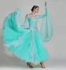 Robe de danse de salle de bal à manches longues pour femmes, tenue de scène, bleu ciel, sur mesure, pour concours de Tango, 2023