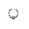 Hoop Earrings 1PCS Fashion Punk Gothic Stainless Steel Small Round For Women Men Simple Jewelry Metal Circle Earring