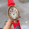 Lady Popular Quartz Watches Rose Gold Bezel with Diamonds 28mm Red Straptiger Bee Skeleton Women Wristwatch Female Watch Gifts Top Model Watchs Fashion