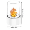 Decorative Figurines Objects & Tabletop Fire Pit Fireplace Tool Mini Portable Bowl Windproof Glass Cover Ethanol ForDecorative