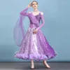 Stage Wear 2023 Modern Ballroom Dance Dress Women Sexy Colorful Diamond Big Swing Dresses Waltz Tango Competition Dancing DWY1387