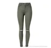 Jeans da donna Pantaloni skinny europei a vita alta elasticizzati Pantaloni Demin bianchi Jeans strappati per donna Taglie forti 44