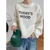 Women's Hoodies Sweatshirts Letter Gedrukte pullover trui dames vroeg herfst Koreaanse versie Twill textured longsleved top 230309