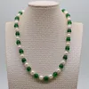 Pendientes de collar Ajuste a mano de 8-9 mm de agua dulce blanca casi redondo Pearl 8 mm joyas de moda de jade jade joyas de moda