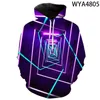 Erkek Hoodies Renkli Lazer Baskı 3d Erkek Çocuklar Moda Moda Uzun Kollu Sweatshirt Sokak Giyim Erkek Kız Çocuk Giysileri Ceket