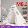 1 8M Portable Children's Tents Tipi House barn Bomull Canvas Indian Play Tent Wigwam Child Little Teepee Room Decoration338V