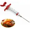 Roestvrijstalen naalden Spice Syringe Marinade Injector Flavour Syring Cooking Meat Poultry kalkoenkippen keuken BBQ