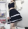 التنانير الصيفية القوطية harajuku punk girl black lace cake skirt fashion sweet mini kawaii a-line قصيرة