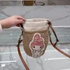 Tasarımcı Çanta Tote Straw Bag Yeni Moda Taşınabilir Kova Çantaları Tavşan Tarzı Messenger Rattan Çanta Karikatür Sepet Büyük Yaz Çantaları Tatil Deniz Kenti