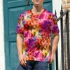 Herren-T-Shirts, süßes Sunburst-Tie-Dye-Top-T-Shirt, hochwertige Freizeit, USA-Größe