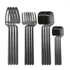أدوات المائدة مجموعات 16pcs أدوات المائدة الأسود مجموعة السكاكين شوكات الحلوى ملاعق 304 من الفولاذ المقاوم للصدأ أدوات المائدة الرئيسية المطبخ