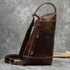 School Bags MAHEU Featured Men's Genuine Leather Backpack Crazy Horse Leather Daypack Travel Bag Male Laptop Bagpack Unique Bagpack For Man 230309