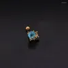 Stud Earrings 1 PCS Small Copper Blue Zircon Geometric Shape Earring Trendy Steel Round Ball Ear Cartilage Piercing Cuff Jewelry