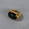 Модное кольцо с черным агатом и бриллиантом для мужчин и женщин, нишевый дизайн, продвинутый дизайн 2023, новый тренд, дворцовые винтажные ювелирные аксессуары
