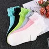 Women Socks Black White Cotton Socking Lolita Style Maiden Lovely Spets Mesh Short Princess Girls Ruffle Frilly Ankle