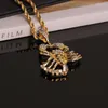 Pendant Necklaces Promotion Men's Hip Hop Gold Plated Jewelry Iced Out CZ Insect Charms Scorpion Necklace