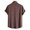 Herren-Freizeithemden, meistverkauftes Produkt im Sommer, Herrenmode-Trend, lässig, einfarbig, Revers, kurzärmeliges Hemd, Camisas Para Hombre, 230309