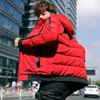 Erkekler Down Winter Ceket Pamuklu Çaplı Giysiler Kore tarzı İnce-Fit Şık Yakışıklı Giyim Kalın Boys Parkas