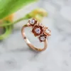 Cluster Rings CAOSHI Elegant Women's Flower Ring Delicate Design Bright Crystal Party Jewelry Young Lady Rose Gold Color Statement