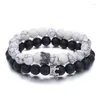 Strand Trendy 8mm Stone Yoga Breads Bracelets Bangles White Black Yin Yang Bracelete para homens Pulseras de joalheria mulheres por atacado