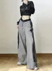 سراويل نسائية Capris y2k Women Streetwear Techwear Cargo Corean Harajuku Parachute Track Pants Men Tech Tech Pants Wide Leg joggers comples 230309