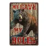 Vintage Man Cave Tin Sign Bears Metal Sign Poster Plaques métalliques pour mur Home Craft Cafe Music Bar Garage Décoration Vintage Poster personnalisé Art Decor 30X20CM w01