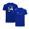 1J0p 2023 New Men and Women's F1 Te-Thirt Thirt Thirts Thirts Camisa de Manga Corta l Equipo alpine ofial Azul Ropa Alta Calidad Rennrad Trikot Herren Wa89