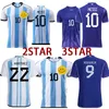 3 estrelas argentina jersey jogador fãs versão 22 23 camisas de futebol 2022 Messis J.Alvarez de Paul Seleção nacional mbappe Griezmann Giroud Kit Kit Uniformes Socks
