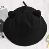 Chapéus largos Captos de desenho animado Catinho de ouvido Capata para meninas Cotton Dome Sun Hat Women Women Korean Spring Summer Panamá Panamá Solid Feminino ao ar livre R230308