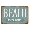 Rétro été plage art étain signes surf métal peinture affiche mur photos art plaque bar café pub maison décoration personnalisée affiche en métal taille 30x20 cm w02