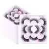 Tjock krullade falska ögonfransar Färgglada naturligt mjuka känsliga återanvändbara handgjorda flerskikt 3D Full Strip Fake Lashes Extensions Makeup Accessory for Eyes