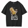 T-shirt maschile per pane all'aglio Maglietta grafica vintage 100% cotone quando la tua mamma com hom n maek hte unisex donne estive magliette sciolte streetwear 230309