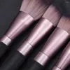 Makeup Brushes 12st med väska kosmetikverktyg läpp concealer foundation pulver rodnad