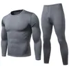 Men's Sleepwear 2PCS Men Winter Warm Pajama Sets Ultra-Soft Fleece Lined Thermal Top Bottom Underwear Set 230309