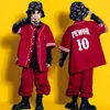 Stage Wear Kids Festival Hip Hop Clothing Red Jacket Vest Tops Cargo Street Jogger Pants For Girl Boy Jazz Dance Costume Teen Clothes