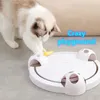 Cat Toys Interactive Funny Automatic Rotating Play Teaser Plate Möss Animal Electric Playing Pet 230309