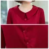 Blouses Shirts Office Dames voor vrouwen werken shirts vrouwen blouse elegante solide satijnen zijden shirts vrouwelijke tops diamantknopen basic all-match shirt kleding 230309