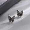 Stud Earrings Retro Vintage Butterfly Animal Dainty Silver Color For Women Fashion Cute Jewelry Gifts