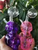 New Skull Glass Bubbler Hookahs Accessory Glass Water Pipes Smoke Oil Burner Pipe Dab Rigs Random Color