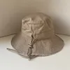 Wide Brim Hats Bucket Multi color Summer with Windproof Rope Bob Outdoor Riding Men and Women Sun Fisherman Basin 230309