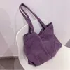 Abendtaschen Cord Shopper Canvas Umhängetasche für Frauen 2023 Weibliche Lässige Umweltlagerung Wiederverwendbare Handtaschen mit großer Kapazität