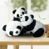 Schleczone pluszowe zwierzęta 9/10/12/16 cm Pluszowe zabawki Panda Piękna panda z bambusa liście wypchane miękkie zwierzęcy niedźwiedź miły urodzinowy prezent dla dzieci