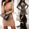 Casual Dresses Female Dress Solid Color Deep V-Neck Long Sleeve For Women Fall Clothes Goth Velvet Wrap Corset