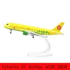 Elektrische RC -track Jason Tutu 20 cm Siberian Air S7 Airbus A330 Airplane Model Plane Aircraft Diecast metaal 1 300 Schaalvliegtuigen Drop 230308