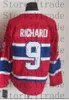 커스텀 빈티지 클래식 아이스 하키 저지 10 가이 라플 루어 4 장 벨리 우 9 Maurice Richard 29 Ken Dryden 33 Patrick Roy 5 Geoffrion CCM 레트로